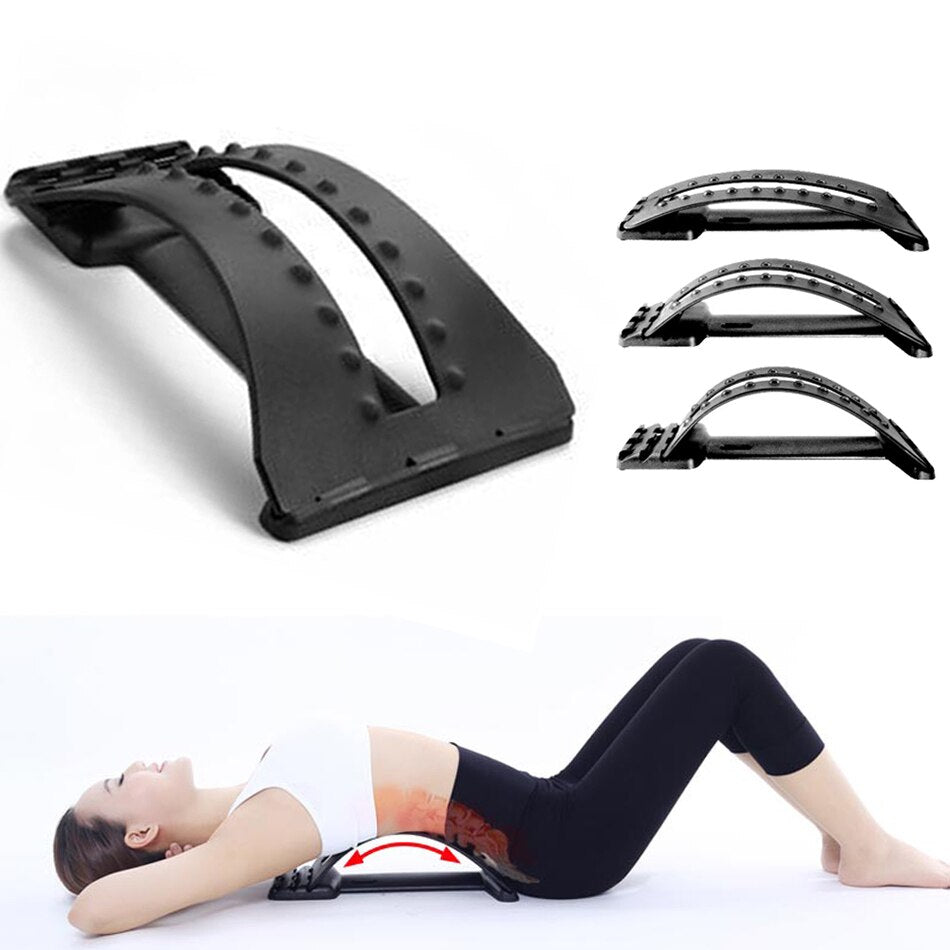 Magic Back Stretcher Lumbar Support Massage Device For Upper And Lower