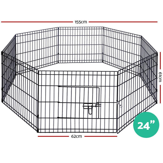 i.Pet Pet Dog Playpen 24" 8 Panel Puppy Enclosure Fence