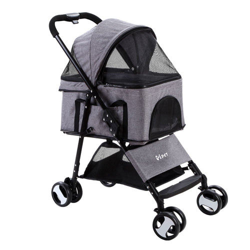 i.Pet Pet Stroller Dog Carrier Foldable Pram 3 IN 1 Middle Size Grey –  Victoria's Orchid