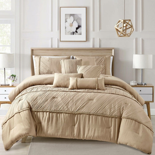 Sikina Elegant Brushed Comforter Set - 7 Piece Set