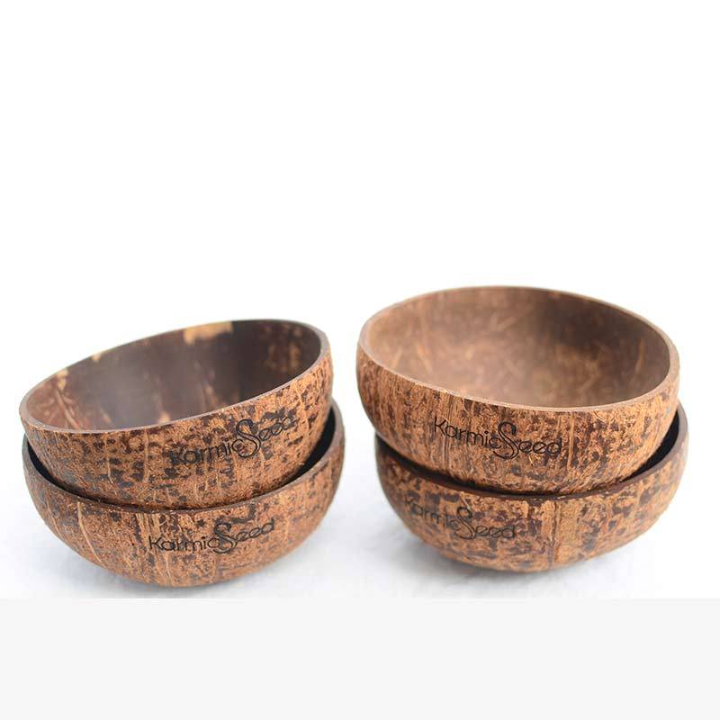 Handmade Coconut Bowls (Set of 4)- Victoria's Orchid