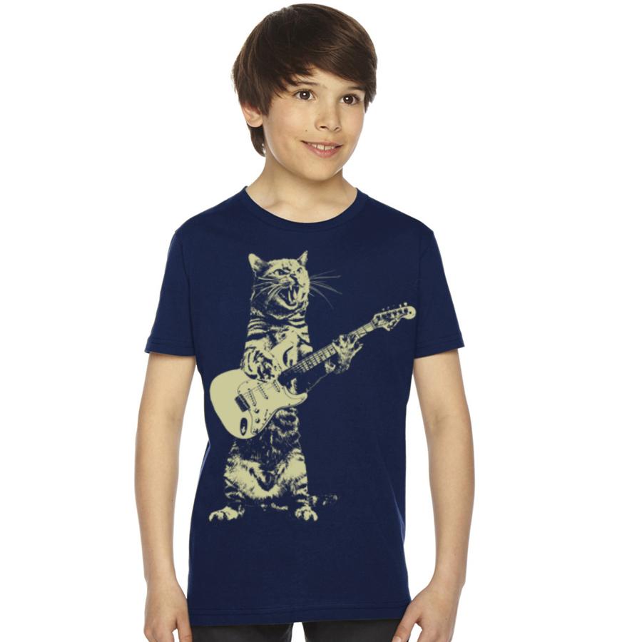 Kids Rock N Roll Cat Tee- Victoria's Orchid