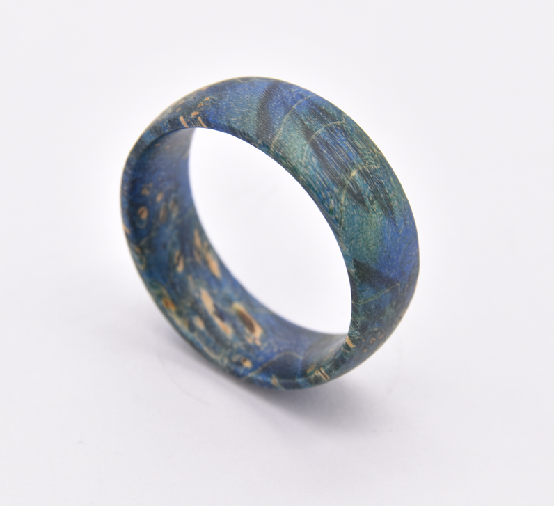 Blue Box Elder Wood Ring- Victoria's Orchid