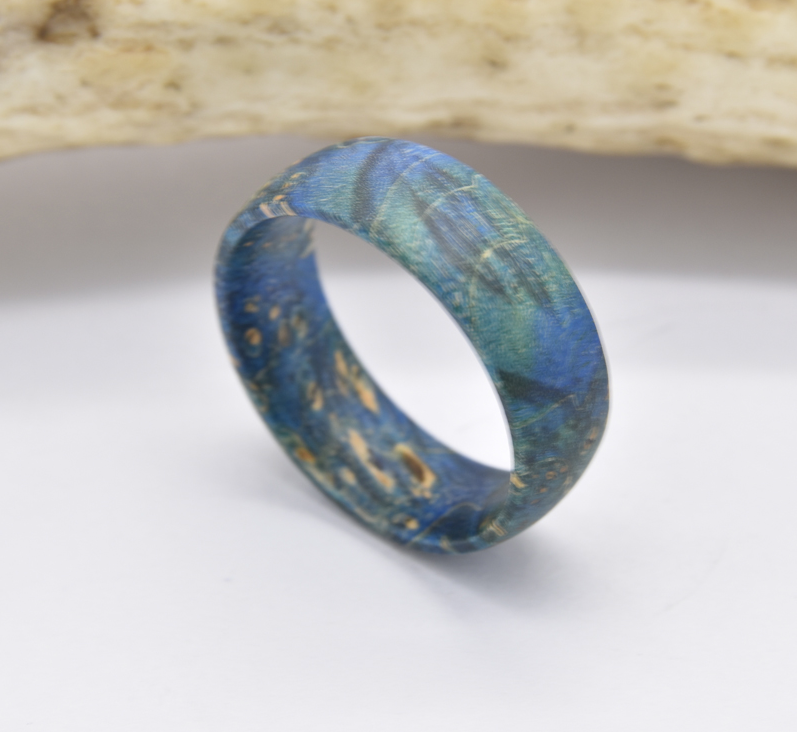 Blue Box Elder Wood Ring- Victoria's Orchid