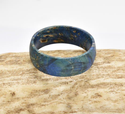 Blue Box Elder Wood Ring- Victoria's Orchid