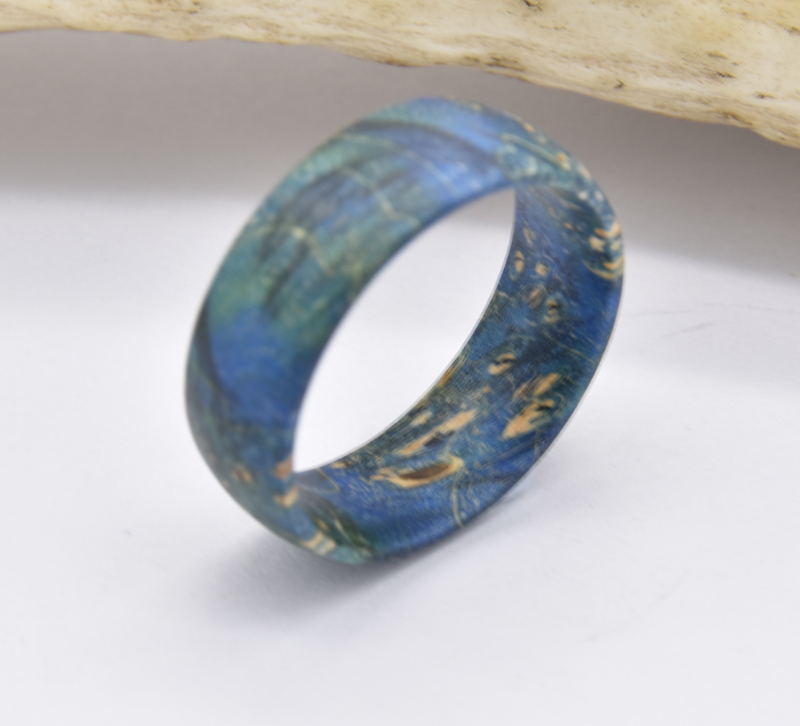 Blue Box Elder Wood Ring- Victoria's Orchid