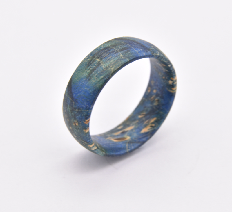 Blue Box Elder Wood Ring- Victoria's Orchid