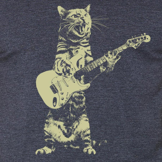 Rock & Roll Cat Vintage Tee- Victoria's Orchid