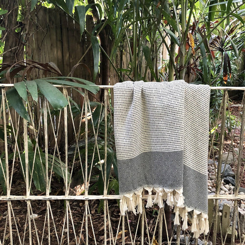 Diamond Stripe Turkish Towel- Victoria's Orchid