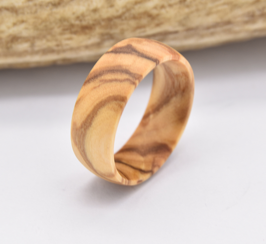 Natural Olive Wood Ring- Victoria's Orchid