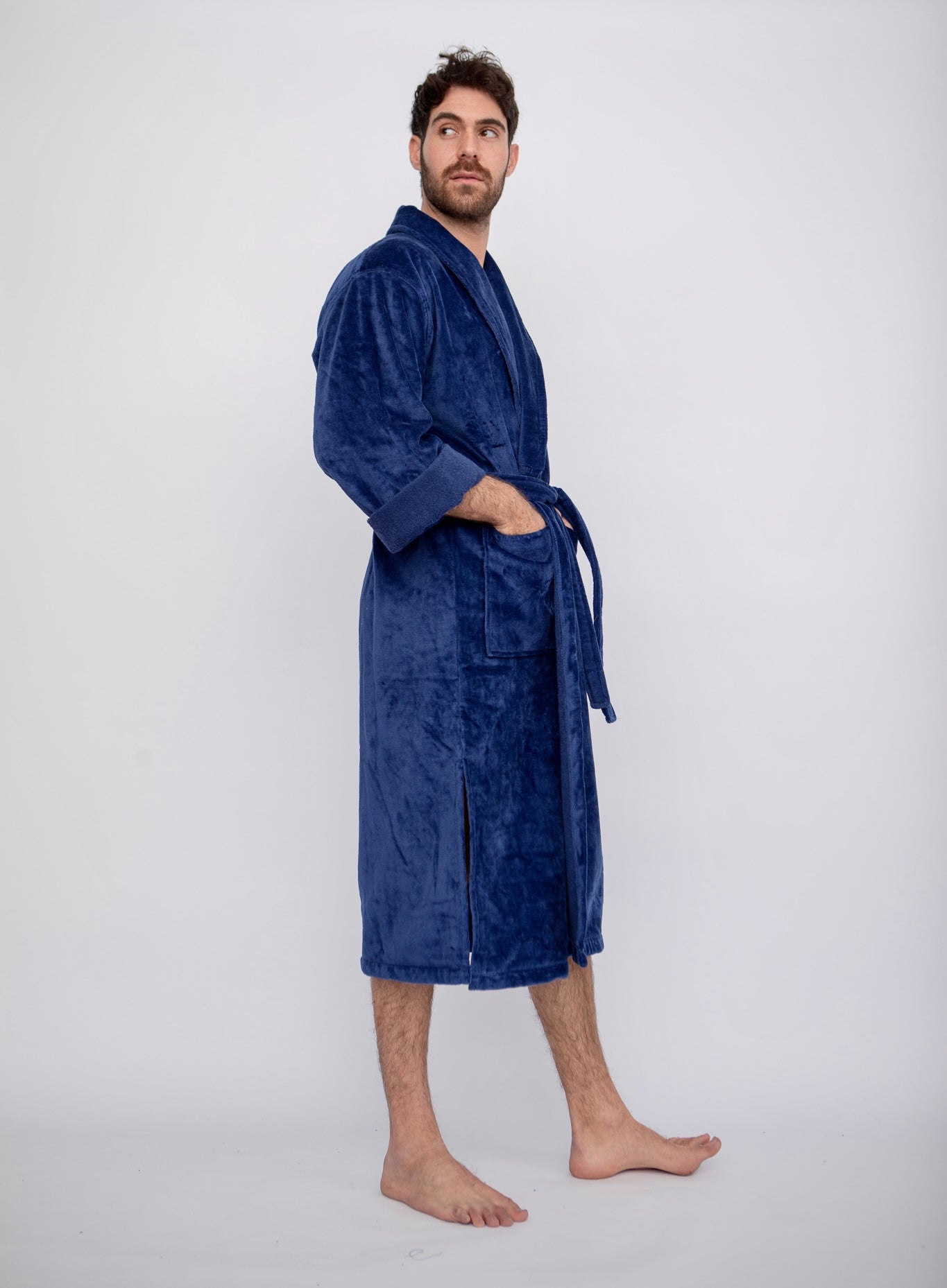 House Babylon BATHROBE | Blue - Victoria's Orchid