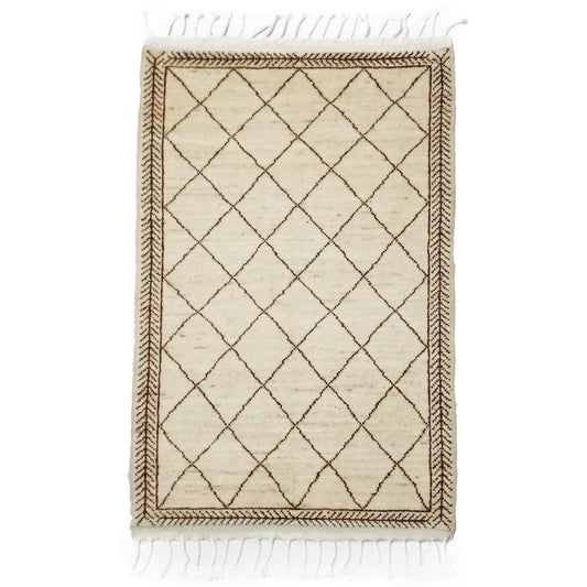 Moroccan Pearl Bush Woolen Rug, Kilim- Victoria's Orchid