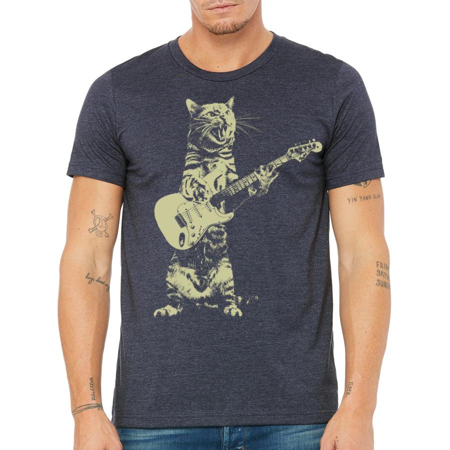 Rock & Roll Cat Vintage Tee- Victoria's Orchid