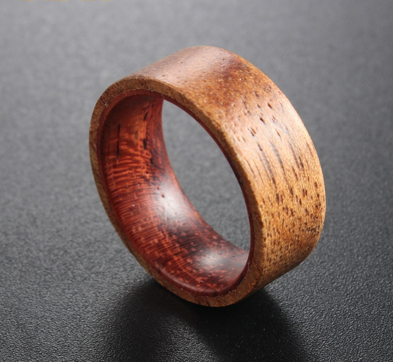 Koa Wood and Brazilian Rosewood Ring- Victoria's Orchid