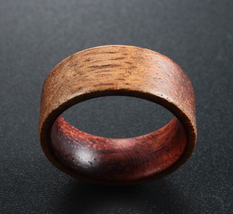 Koa Wood and Brazilian Rosewood Ring- Victoria's Orchid