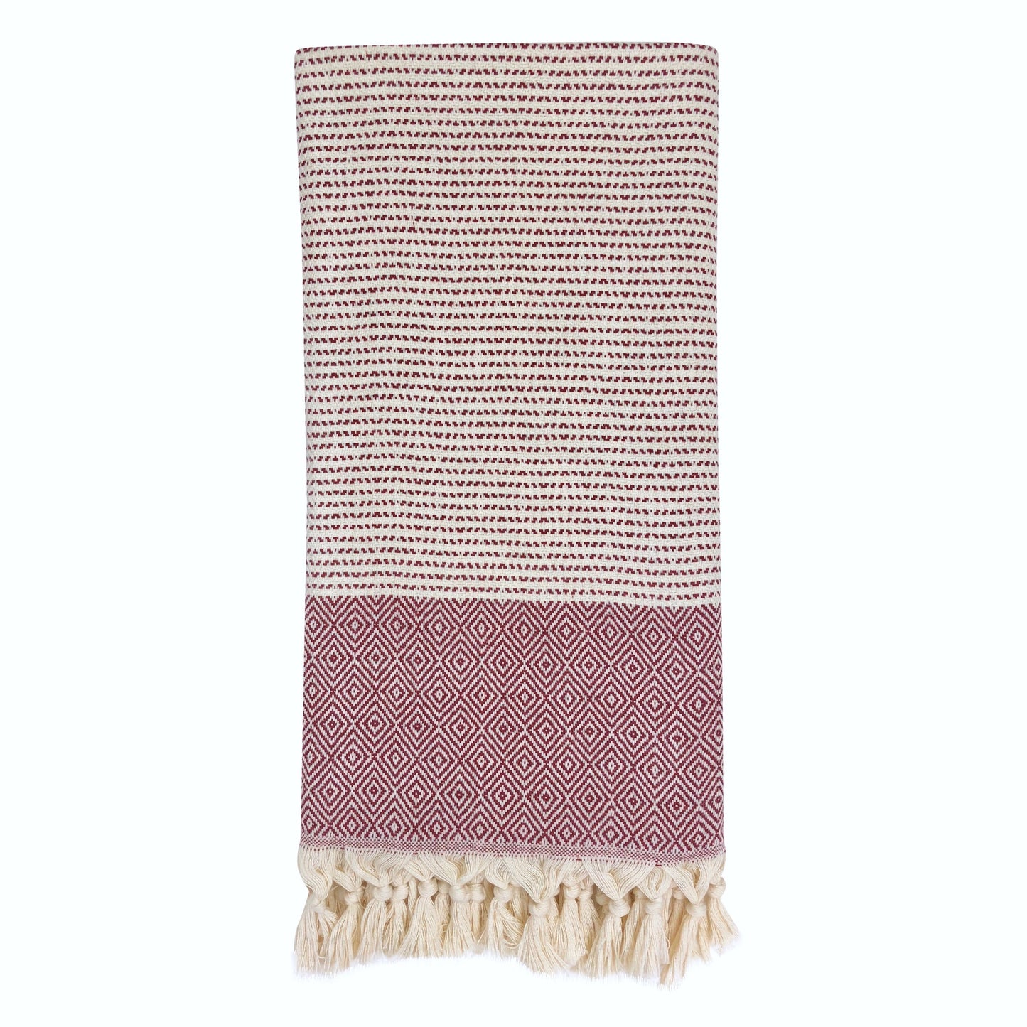 Diamond Stripe Turkish Towel- Victoria's Orchid