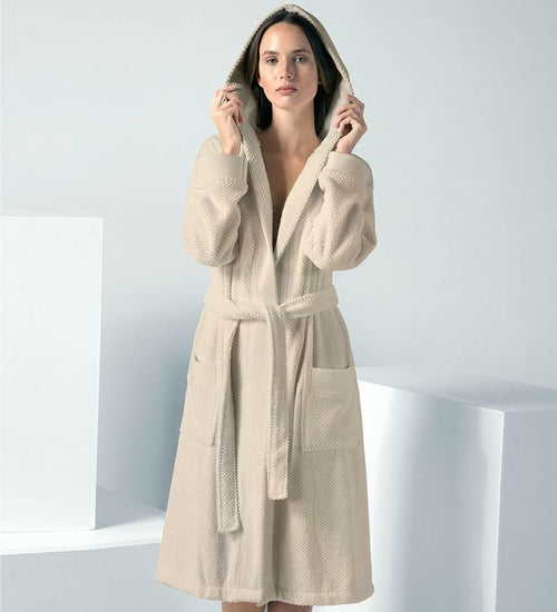 Women's Hooded Turkish Cotton Terry Cloth Robe- Victoria's Orchid