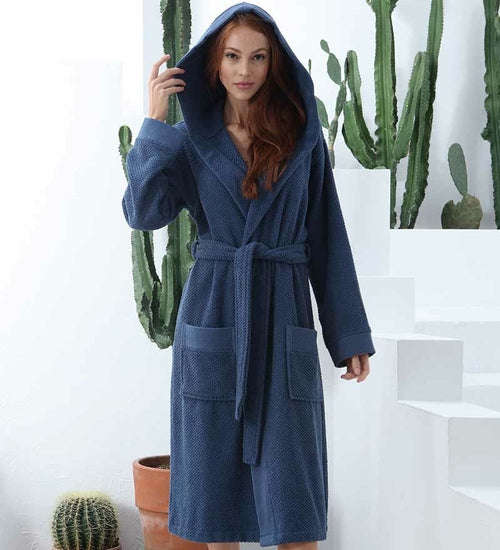 Women's Hooded Turkish Cotton Terry Cloth Robe- Victoria's Orchid