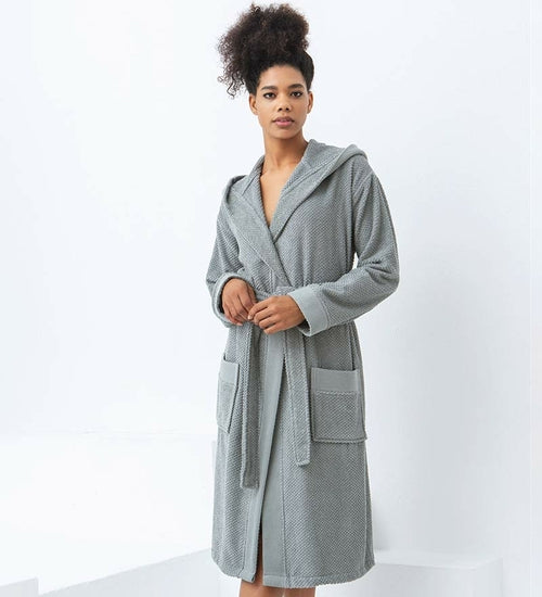 Women's Hooded Turkish Cotton Terry Cloth Robe- Victoria's Orchid